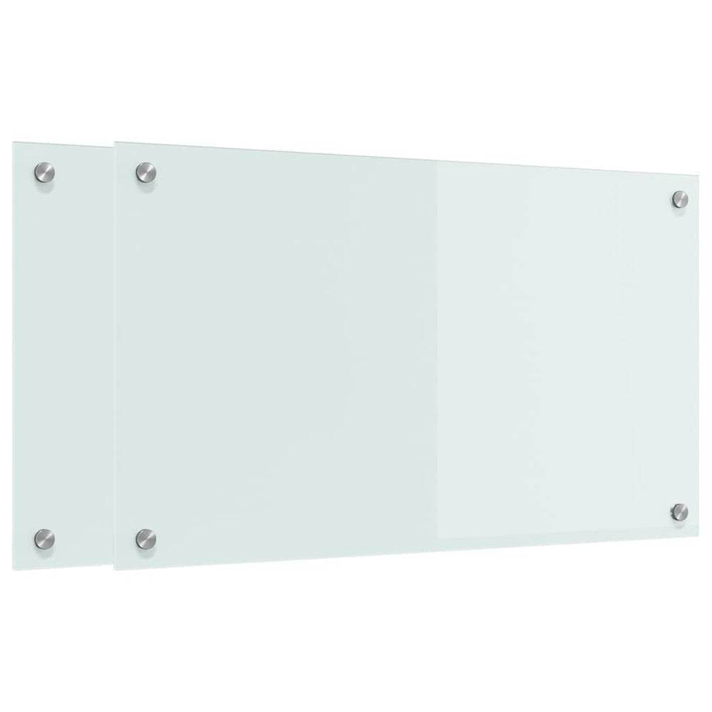 Küchenrückwand 2er Set Weiß Glas 70x40cm