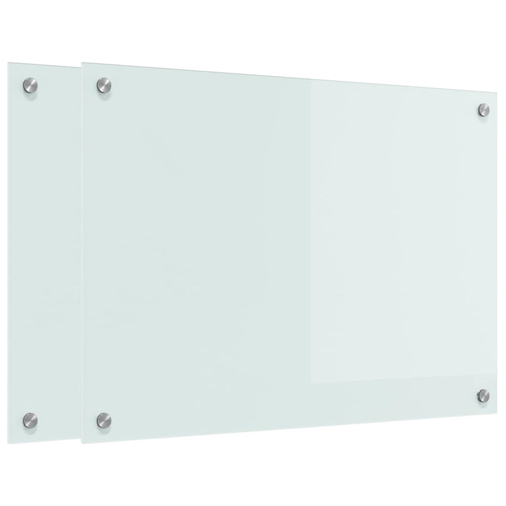 Küchenrückwand 2er Set Weiß Glas 70x50cm
