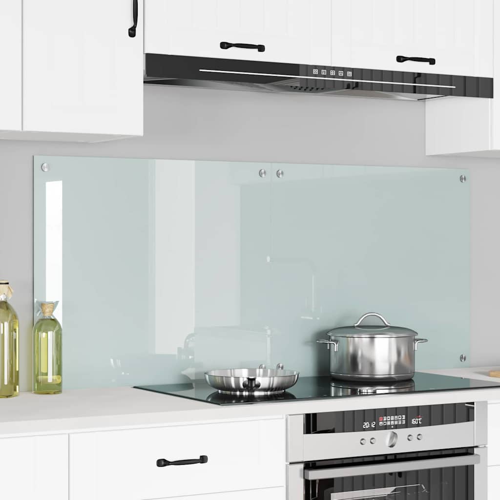 Küchenrückwand 2er Set Weiß Glas 70x60cm