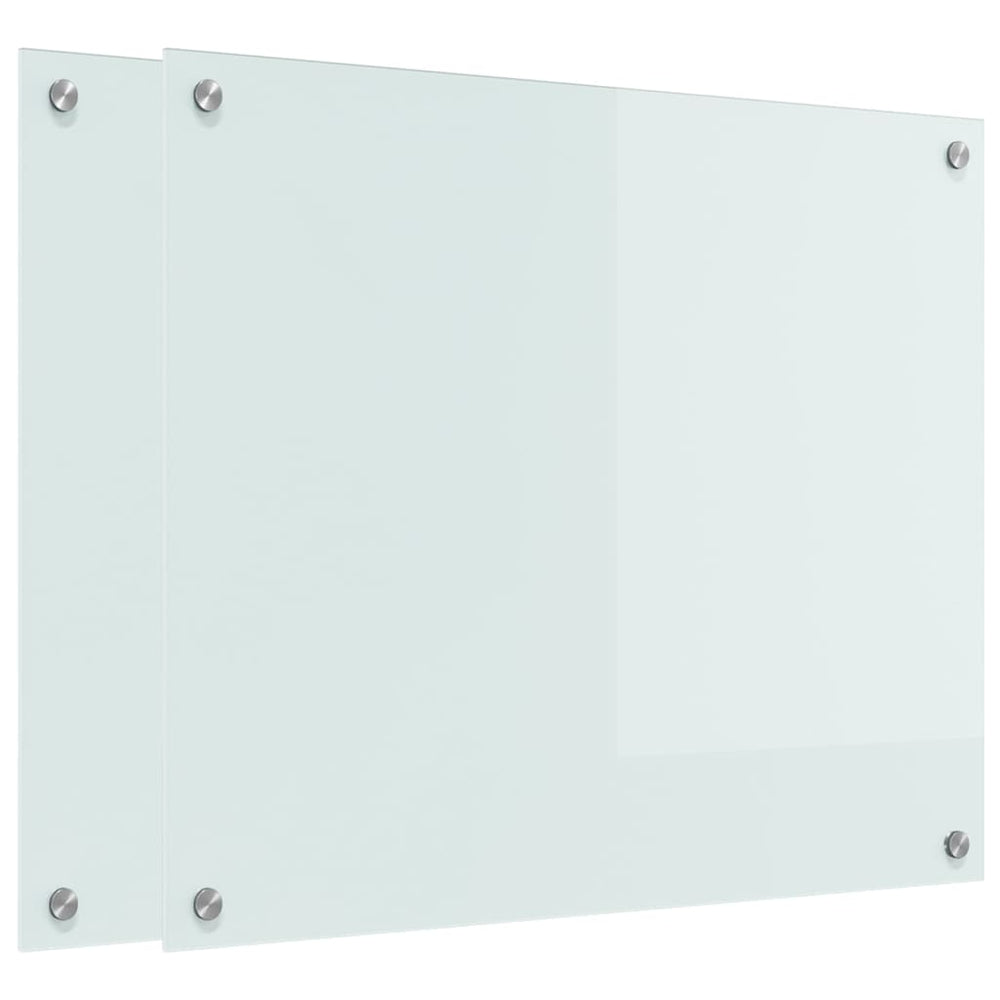 Küchenrückwand 2er Set Weiß Glas 70x60cm
