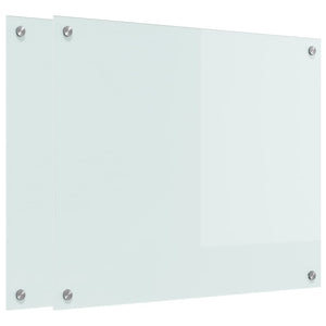 Küchenrückwand 2er Set Weiß Glas 70x60cm