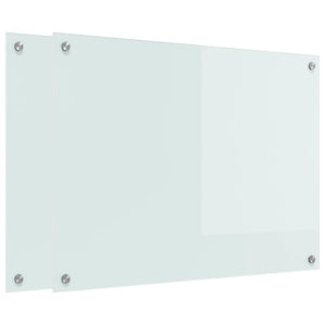 Küchenrückwand 2er Set Weiß Glas 80x60cm