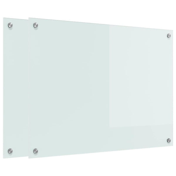 Küchenrückwand 2er Set Weiß Glas 80x60cm