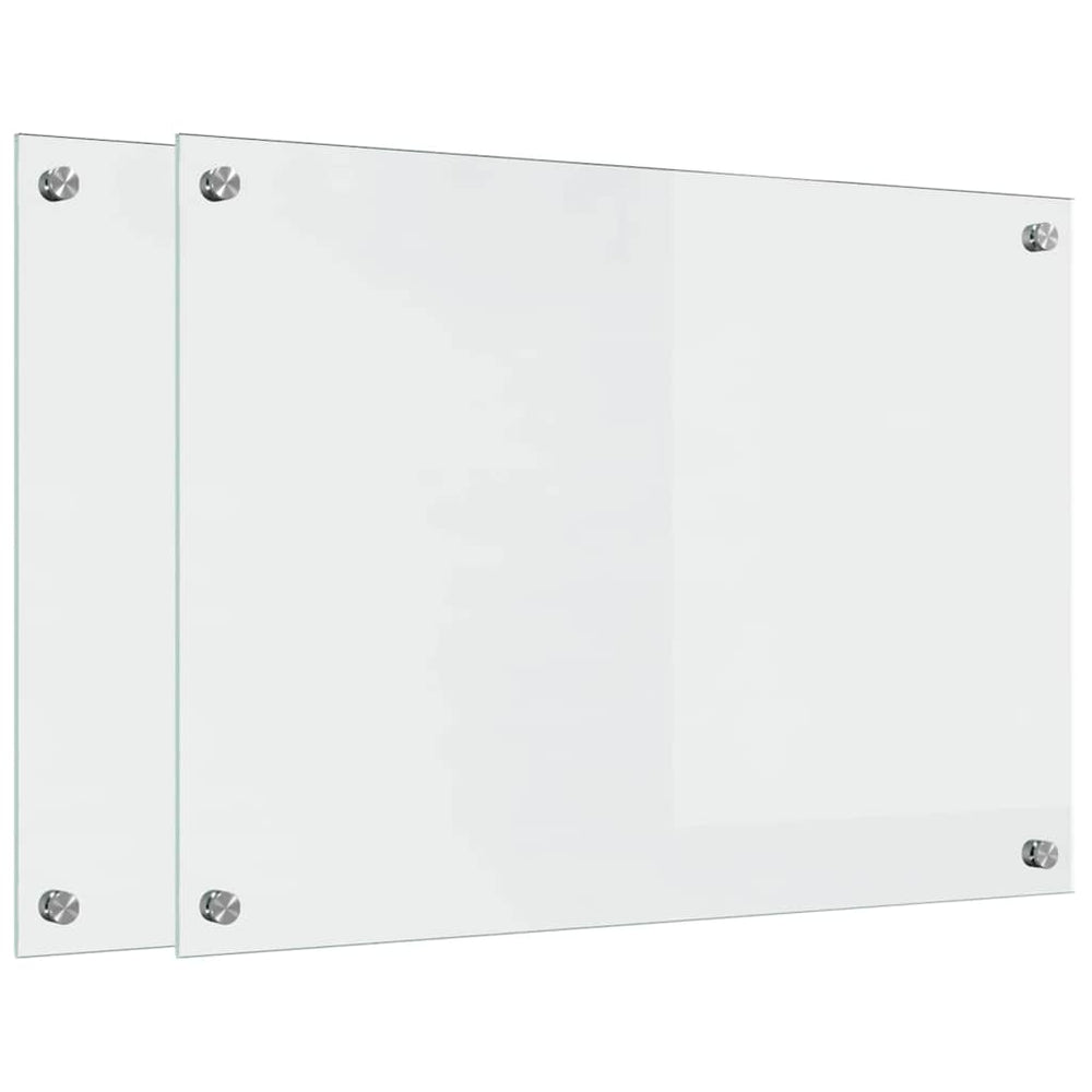 Küchenrückwand 2er Set, Transparentes Glas 70x50 cm
