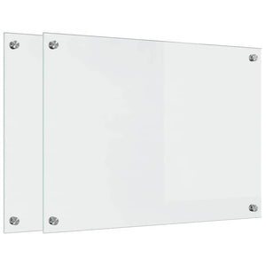 Küchenrückwand 2er Set, Transparentes Glas 70x50 cm