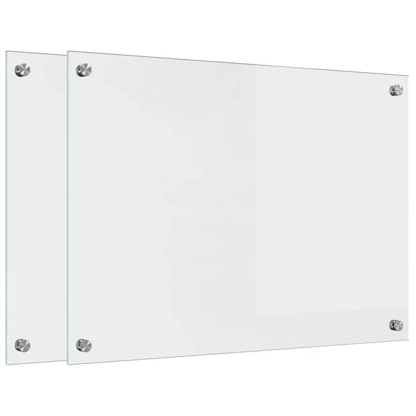 Küchenrückwand 2er Set, Transparentes Glas 70x50 cm
