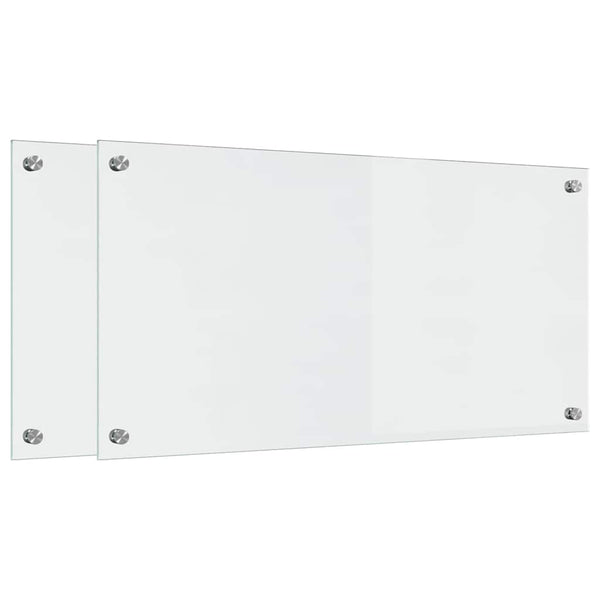 Küchenrückwand 2er Set Klarglas 80x40 cm