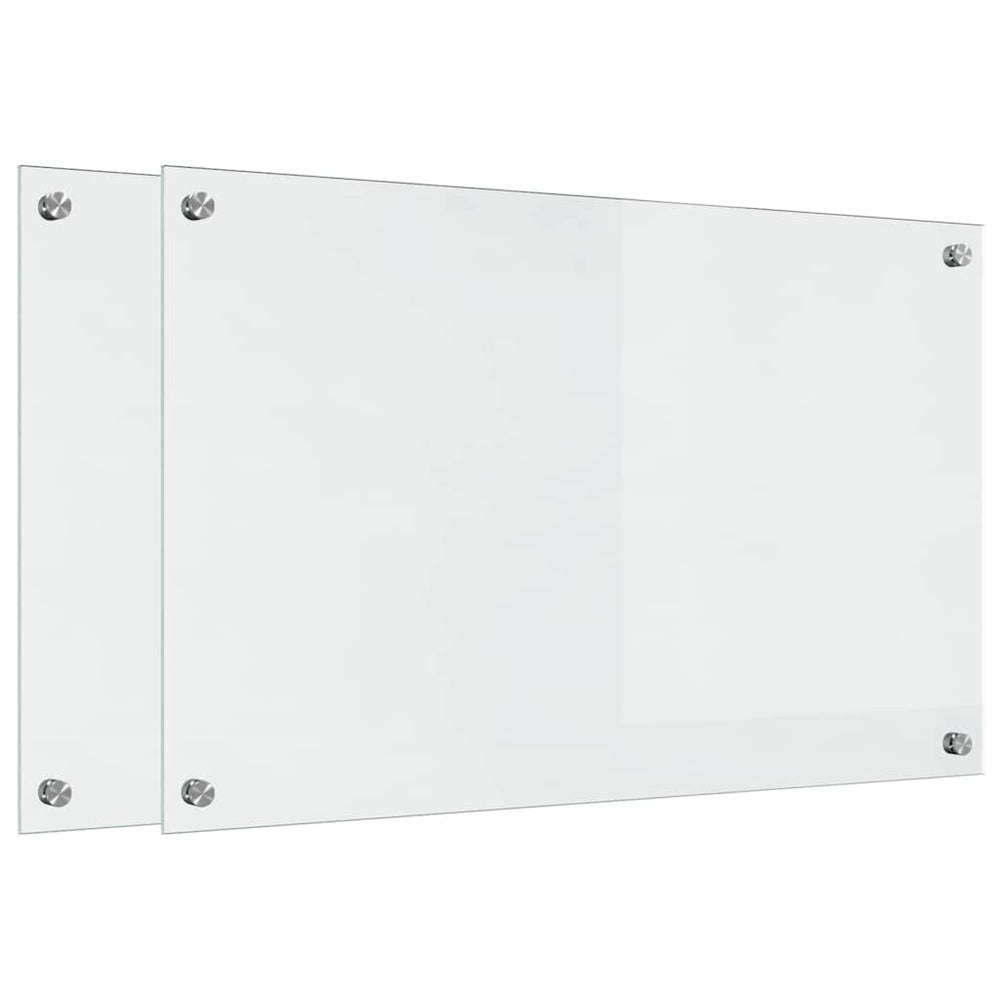 Küchenrückwand 2er Set, Transparentes Glas 80x50cm