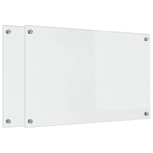 Küchenrückwand 2er Set, Transparentes Glas 80x50cm