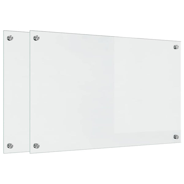 Küchenrückwand 2er Set, Transparentes Glas 80x50cm