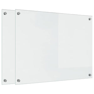 Küchenrückwand 2er Set Transparent Glas 80x60cm