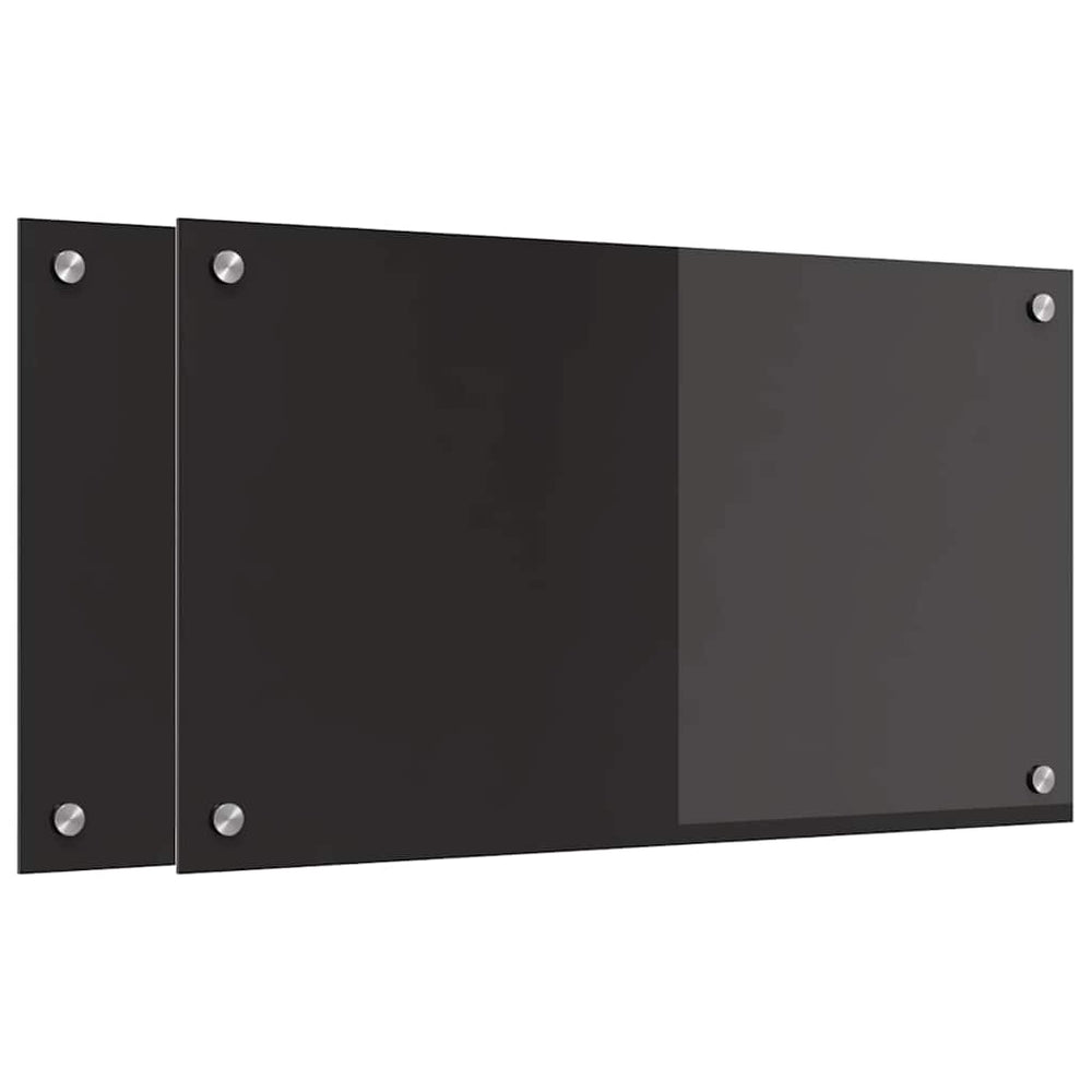 Schwarze Küchenrückwand, 2er-Set, 70x40 cm