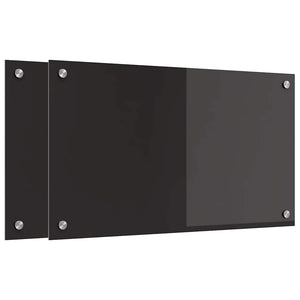 Schwarze Küchenrückwand, 2er-Set, 70x40 cm