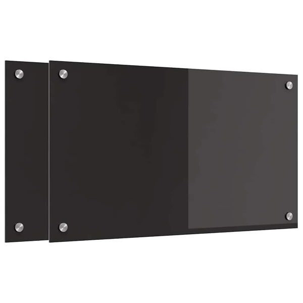 Schwarze Küchenrückwand, 2er-Set, 70x40 cm