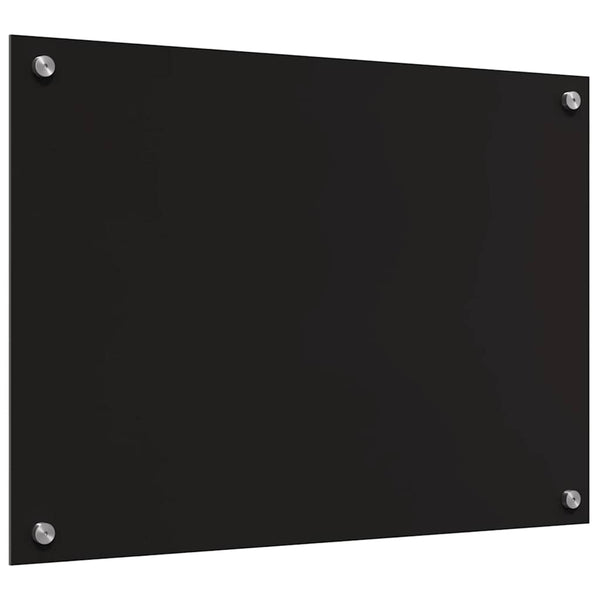 Schwarze Küchenrückwand aus Glas, 2er-Set