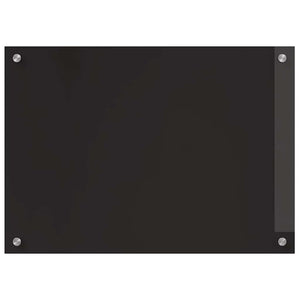 Schwarze Küchenrückwand aus Glas, 2er-Set