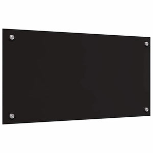Schwarze Küchenrückwand aus Glas, 2er-Set