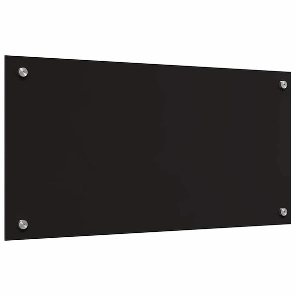 Schwarze Küchenrückwand aus Glas, 2er-Set