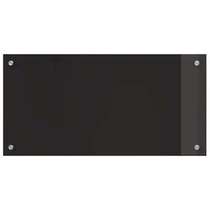 Schwarze Küchenrückwand aus Glas, 2er-Set
