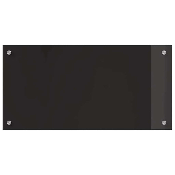 Schwarze Küchenrückwand aus Glas, 2er-Set