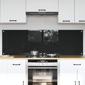 Küchenrückwand Schwarz Glas 80x50cm 2er Set