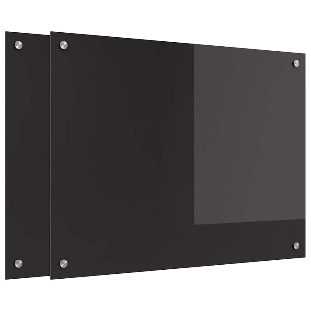 Schwarze Küchenrückwand 80x60cm, 2er Set