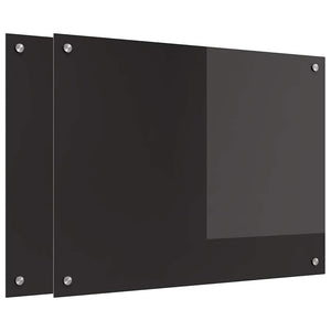 Schwarze Küchenrückwand 80x60cm, 2er Set