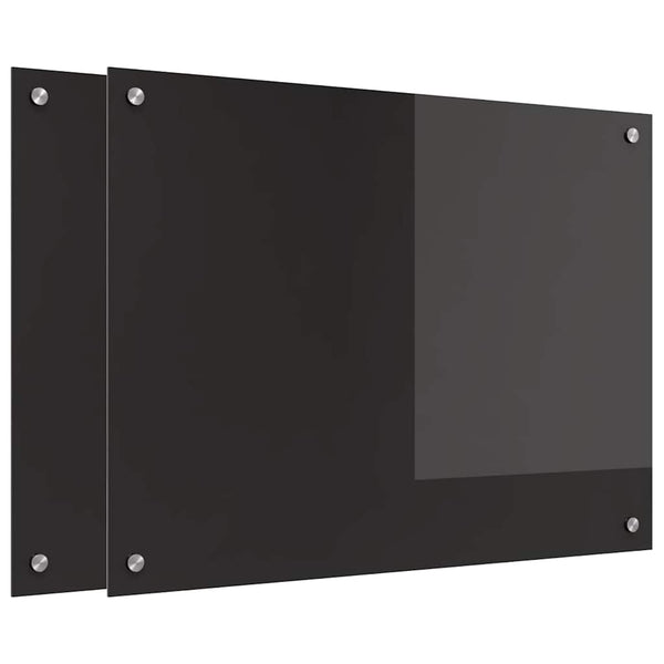 Schwarze Küchenrückwand 80x60cm, 2er Set