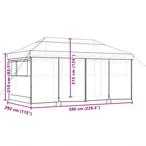 Pop-Up Partyzelt Taupe 580x292 cm