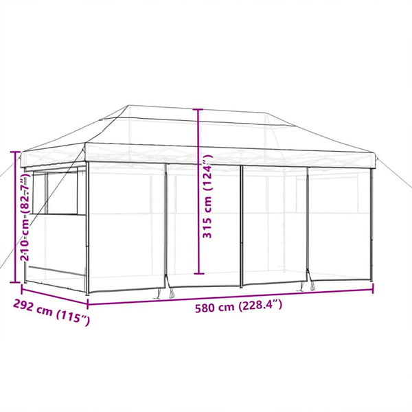 Pop-Up Partyzelt Taupe 580x292 cm