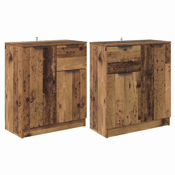 Sideboards 2er Set Altholz 60x30x70cm
