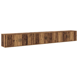 Wand-TV-Schrank Set, 3-teilig, Altholz