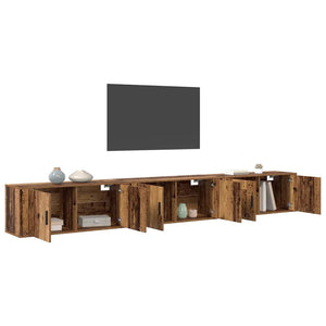 Wand-TV-Schrank Set, 3-teilig, Altholz