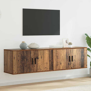 Wand-TV-Schrank Set, Altholz, 2-teilig