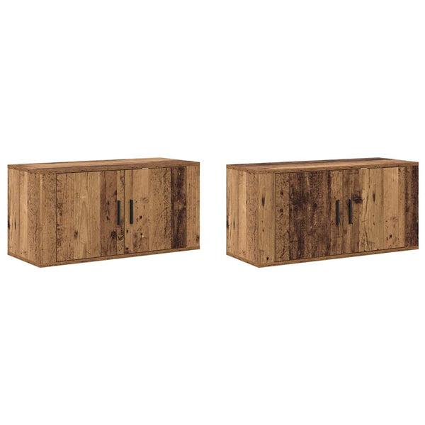 Wand-TV-Schrank Set, Altholz, 2-teilig