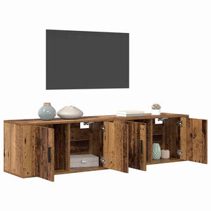 Wand-TV-Schrank Set, Altholz, 2-teilig