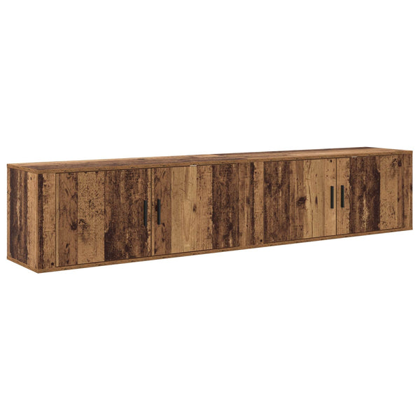 Wand-TV-Schrank Set, Altholz, 2-teilig