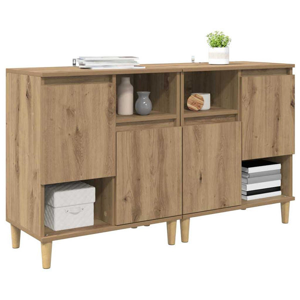 Sideboards 2er-Set Artisan Eiche 60x35x70cm