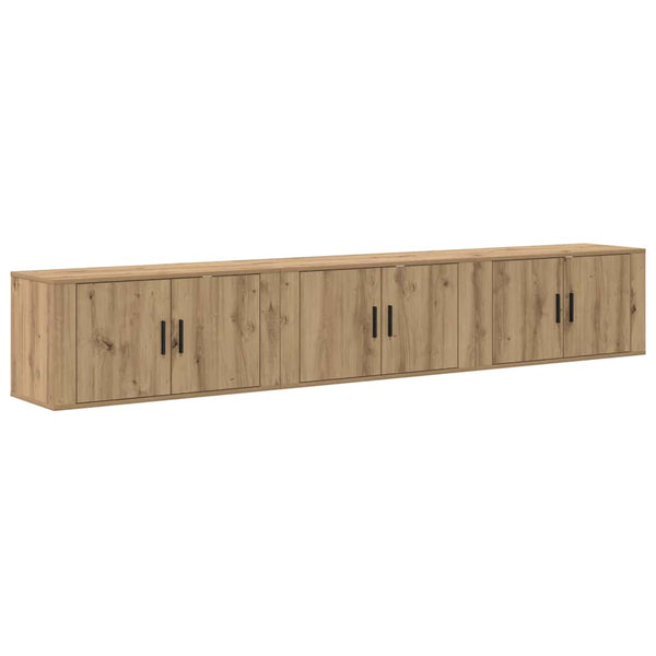 Wand-TV-Schrank Set Eiche 3-teilig