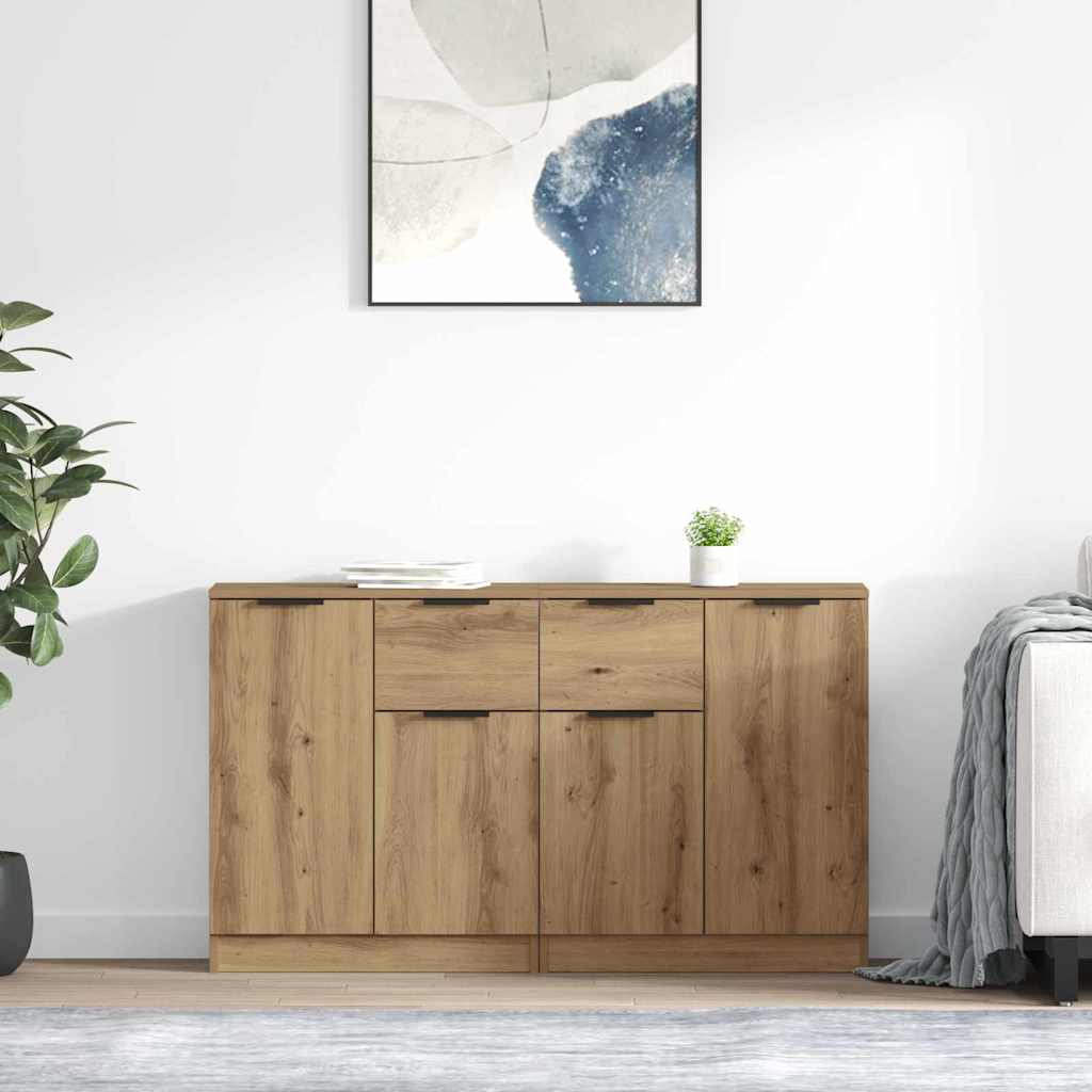 Sideboards 2er Set Artisan-Eiche 60x30x70cm