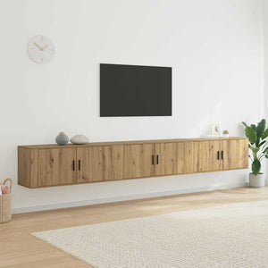 Wand-TV-Schrank Set Eiche 3-teilig