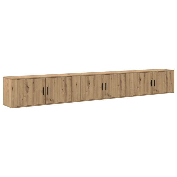 Wand-TV-Schrank Set Eiche 3-teilig