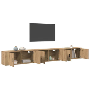 Wand-TV-Schrank Set Eiche 3-teilig
