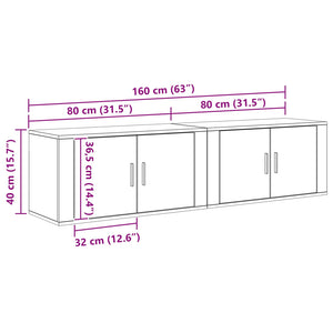 Wand TV-Schrank Set Artisan-Eiche