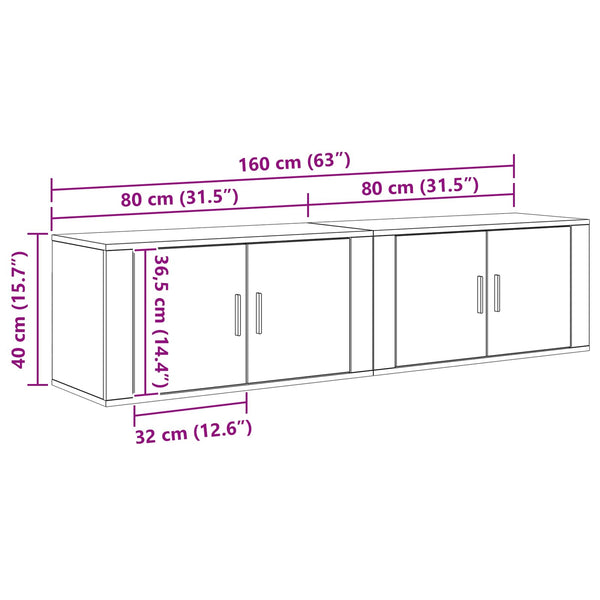Wand TV-Schrank Set Artisan-Eiche