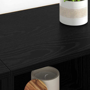 Sideboards 2er Set Schwarz Eichenoptik