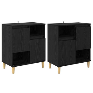 Sideboards 2er Set Schwarz Eichenoptik