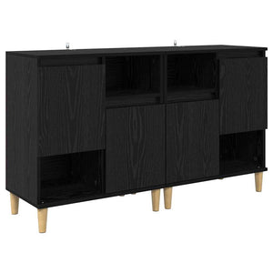 Sideboards 2er Set Schwarz Eichenoptik
