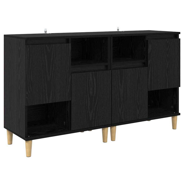 Sideboards 2er Set Schwarz Eichenoptik