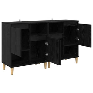 Sideboards 2er Set Schwarz Eichenoptik